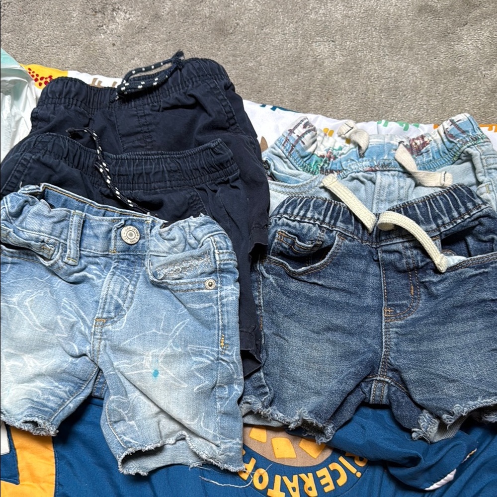 Stylish Kids Denim and Navy Shorts Set